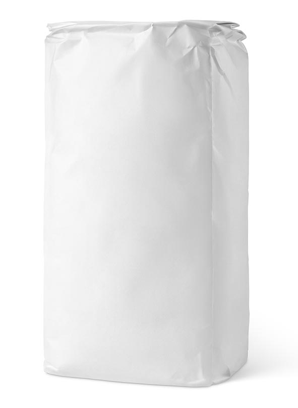 Un sac de farine blanc, vierge